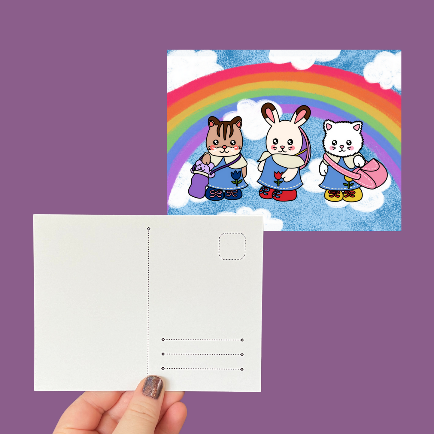 Rainbow Critters Postcard