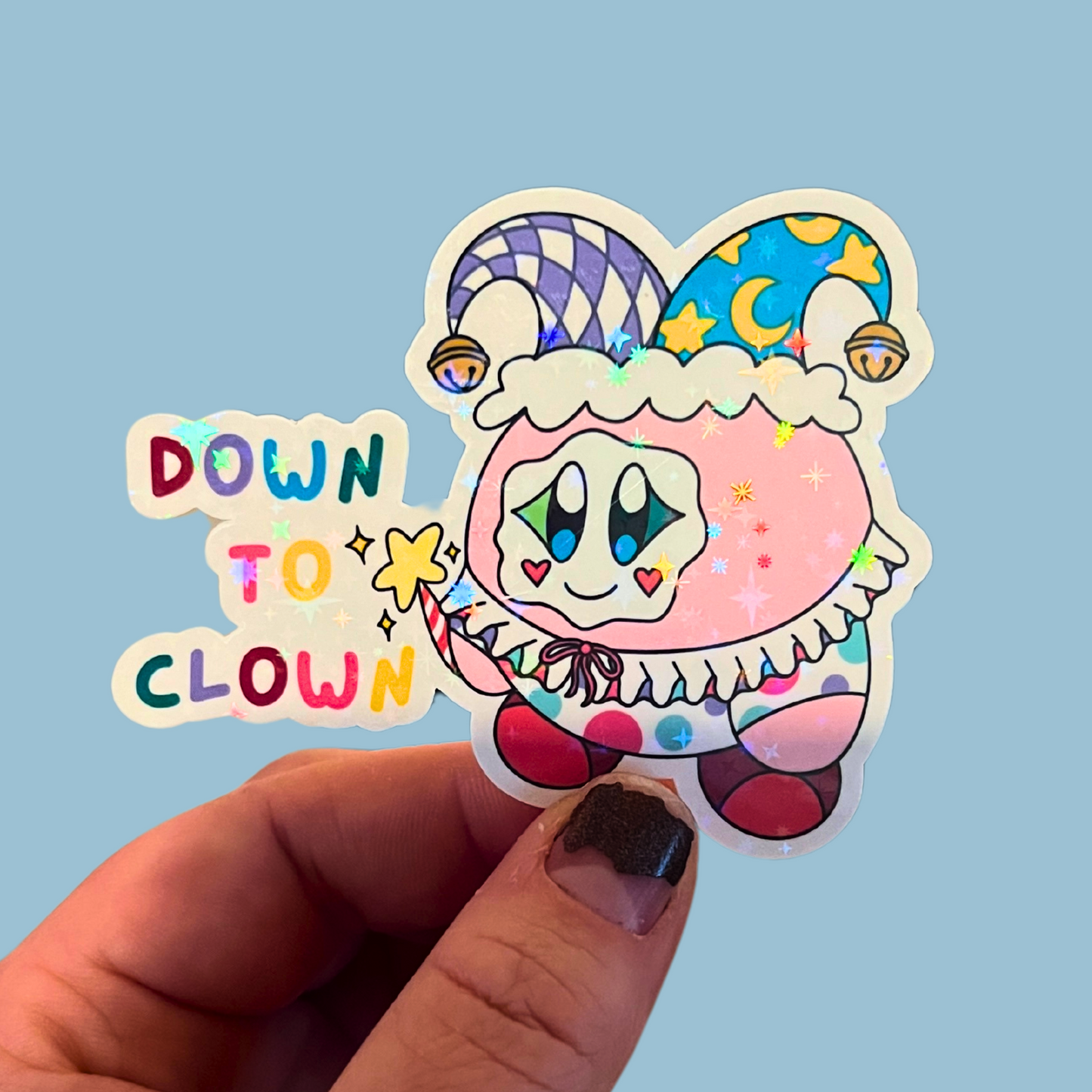 Kirb Jester Down to Clown Sticker