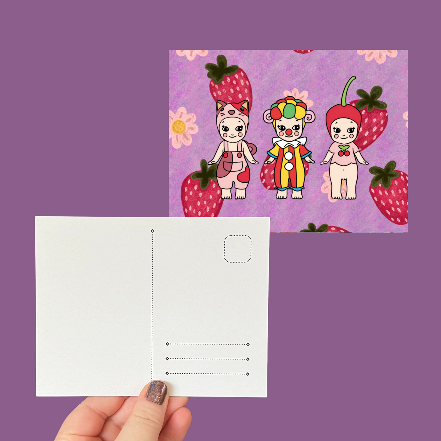 Strawberry Kewpie Angel Postcard
