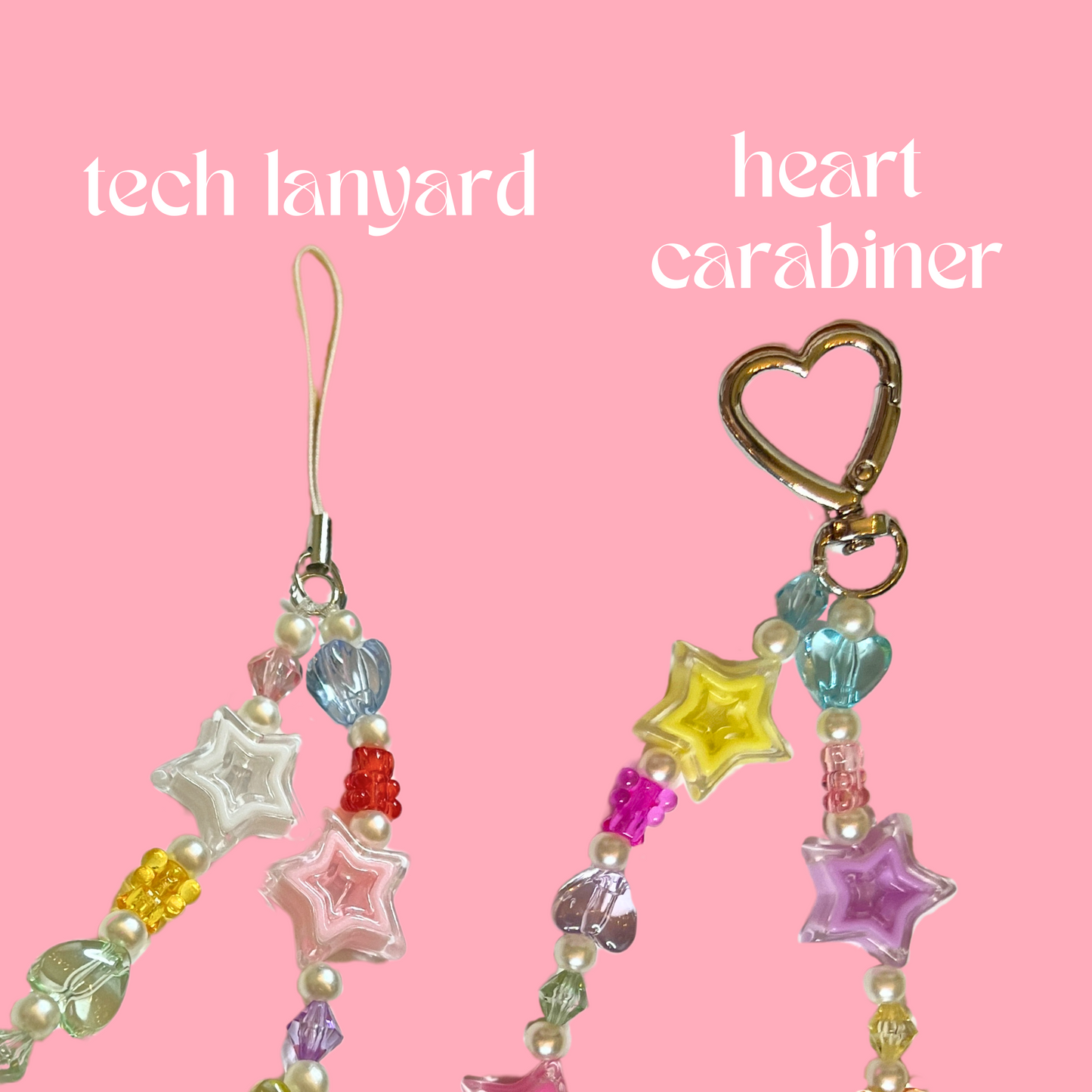 Y2K Star Beaded Wristlet Keychain