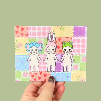 Quilt Kewpie Angel Postcard