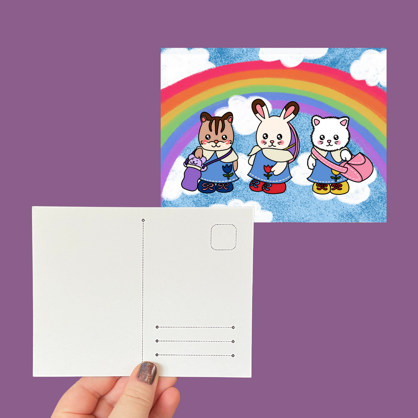 Rainbow Critter Postcard