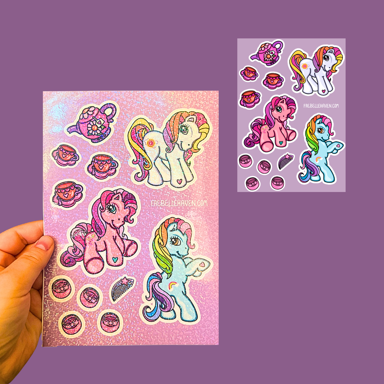 Pony Tea Party Large Glitter Sticker Sheet