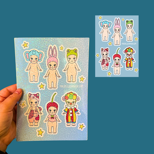 Star Kewpie Angels Large Glitter Sticker Sheet