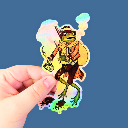 Holographic Whimsical Frog Sticker