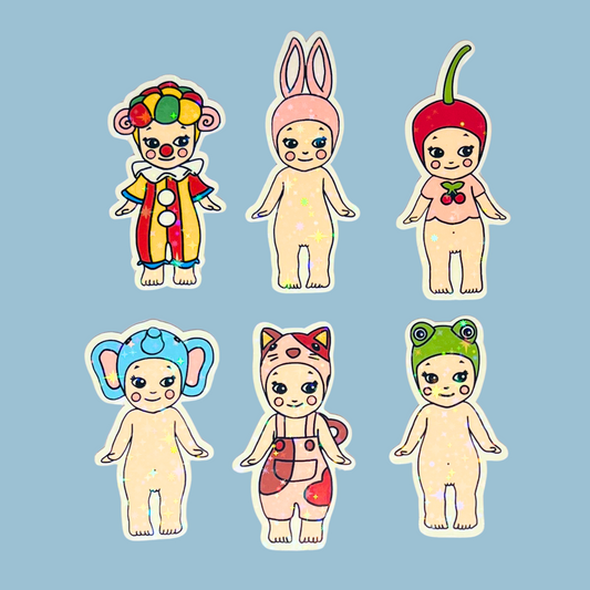 Kawaii Angel Babies Holographic Stickers