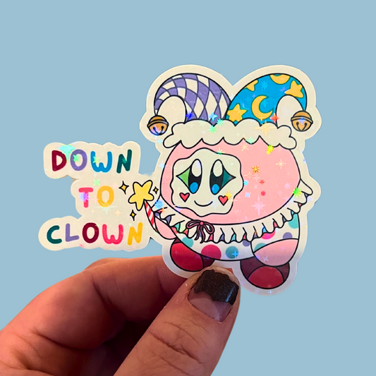 Kirb Down to Clown Sticker