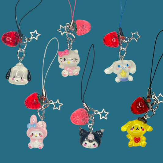 Kawaii Characters - Strawberry Tech Charm