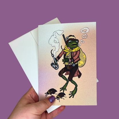 Whimsical Frog Blank Greeting Card