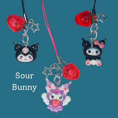 Kawaii Characters Strawberry Tech Charm | Cute Keychain Phone Bag Accessory