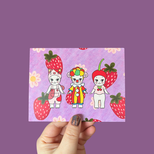 Strawberry Kewpie Angel Postcard