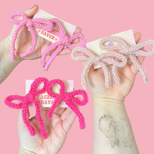 Crochet Bow Hair Clips
