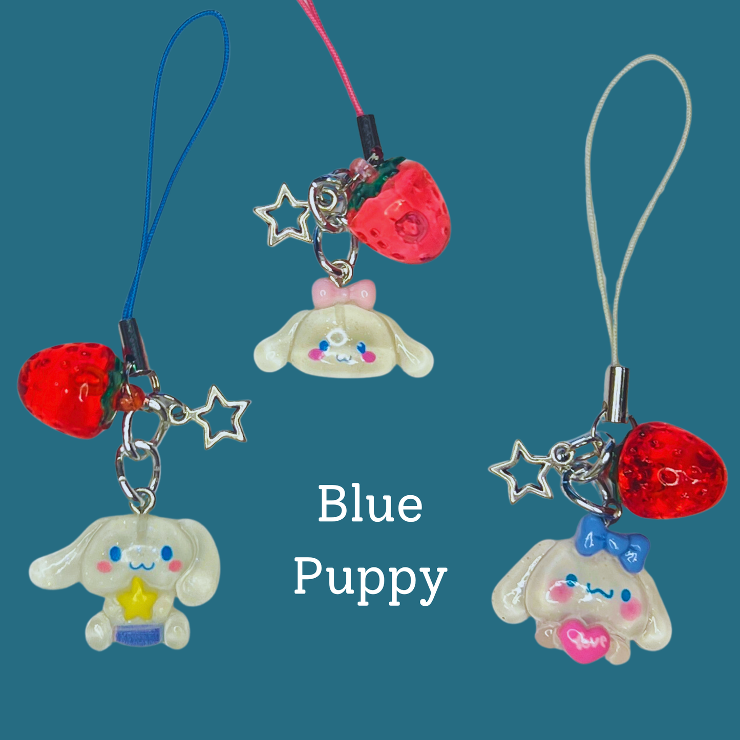 Kawaii Characters Strawberry Tech Charm | Cute Keychain Phone Bag Accessory