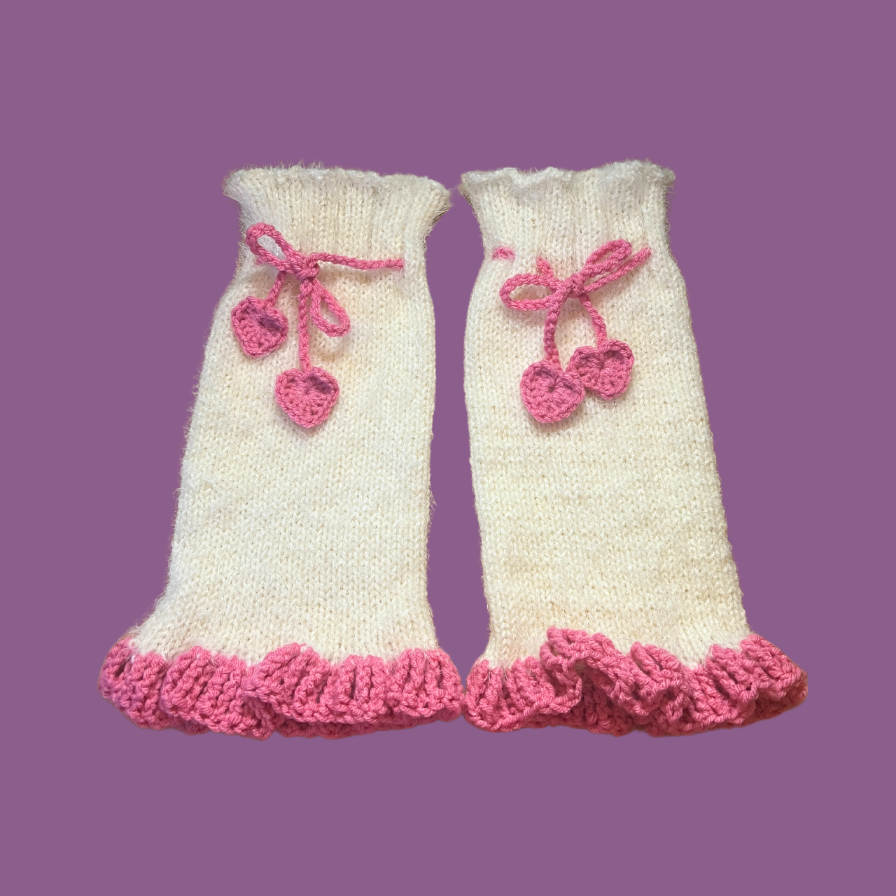 Handmade Fuzzy Ruffled Leg Warmers