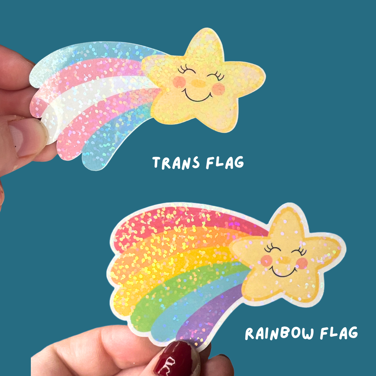 Pride Star Glitter Sticker