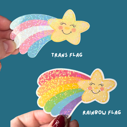 Pride Star Glitter Sticker